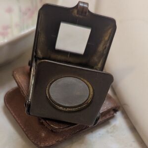 Vintage Brass Magnifier with Leather Case